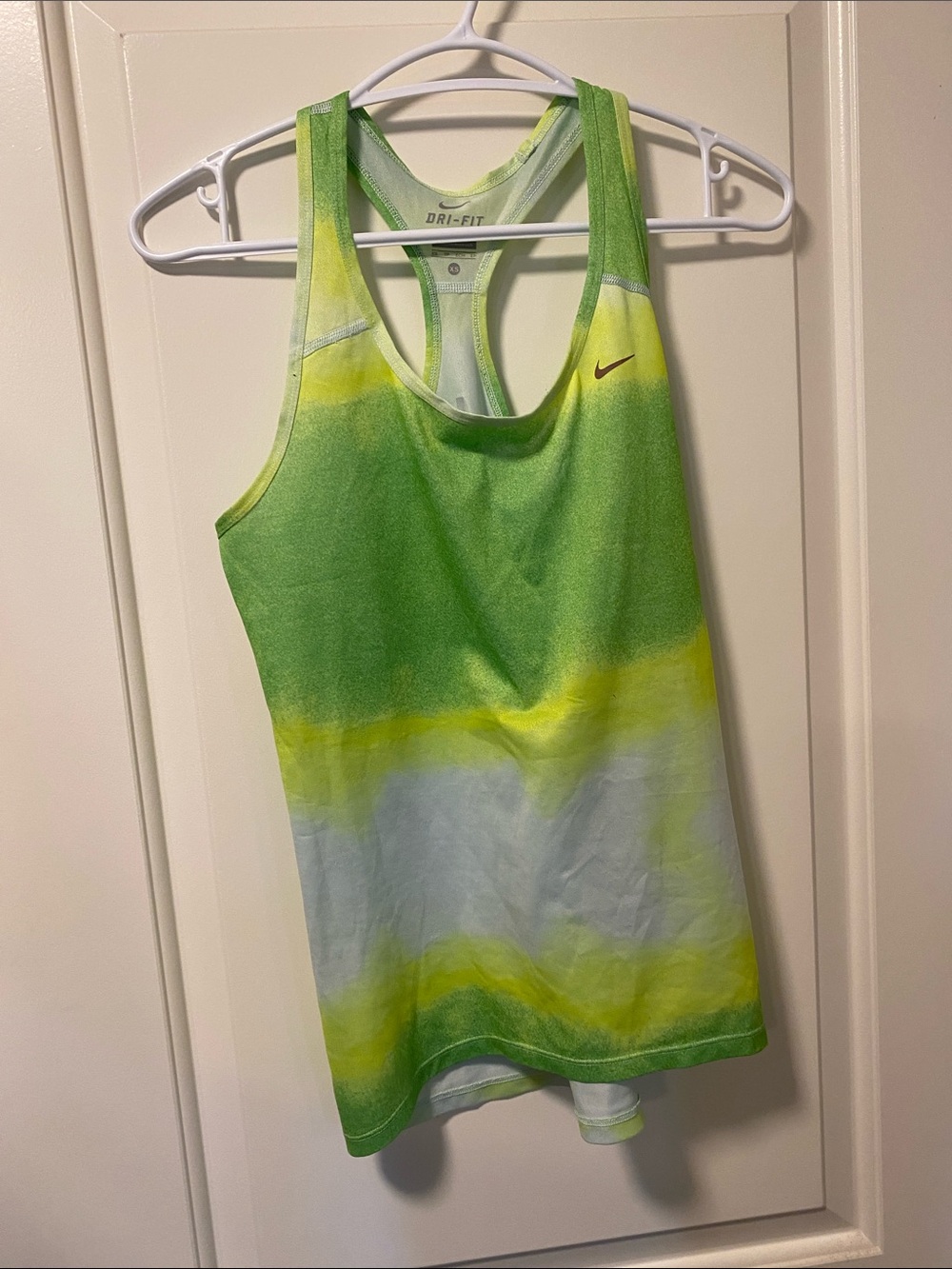 Nike Green Yellow Ombre Racerback Running Tank